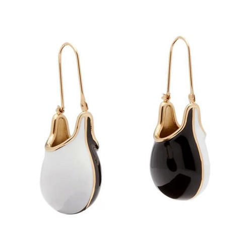 Trendy enamel gold jewellery custom made bag shape drop women earrings 